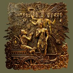 an intricately carved gold plaque depicting the birth of jesus