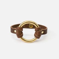 Chinati O-Ring Bracelet – Range Leather Co Equestrian Tack, Button Studs, Jewelry Wardrobe, Horween Leather, Leather Company, Brass Ring, O Ring, Polished Brass, Ring Bracelet