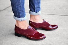 Saratoga - Laceless Oxfords, Burgundy Leather Shoes, Oxfords for Women, Versatile Summer Leather Sho Fall Wingtip Slip-on Leather Shoes, Fall Brogue Detailing Slip-on Oxfords, Fall Slip-on Oxfords With Brogue Detailing, Fall Wingtip Slip-ons With Leather Sole, Spring Slip-on Oxford Dress Shoes, Fall Gala Dress Shoes With Round Toe, Slip-on Wingtip Leather Shoes For Fall, Modern Slip-on Oxfords For Fall, Slip-on Oxfords With Rubber Sole