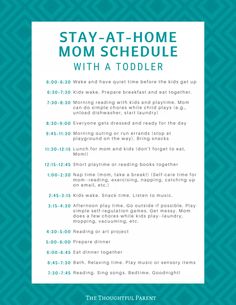 the stay at home mom schedule