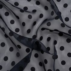 black and white polka dot sheer fabric