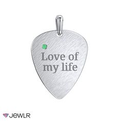 This guitar pick pendant is a modern piece to express yourself, or the perfect gift for a friend or loved one. Personalize with your choice of gemstone and an engraved name, significant date, or meaningful message. This individual pendant fits a selection of our men's chains or one of your own. Create yours in sterling silver, white, or yellow gold. Men Gifts, Mens Engagement, Meaningful Messages, Gift For A Friend, For Sale Sign, Guitar Pick, Chains For Men, Gift Collections, Boyfriend Gifts