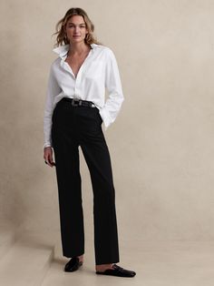 Casual Teacher Outfits, Banana Republic Women, Banana Republic Factory, Banana Republic Pants, Black Dress Pants, Straight Leg Trousers, Stretch Dress, Straight Pants, Straight Leg Pants