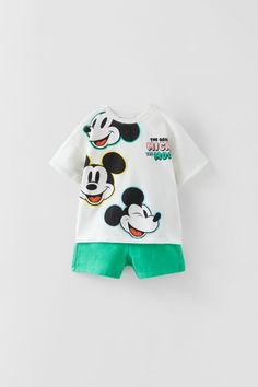 Baby Boys' Shorts | Explore our New Arrivals | ZARA United States Mickey Mouse Shorts, Disney Print, Carters Baby Boys, Disney Sweatshirts, Zara Kids, Disney Tshirts, Colorful Socks, Mickey And Friends, Summer Baby