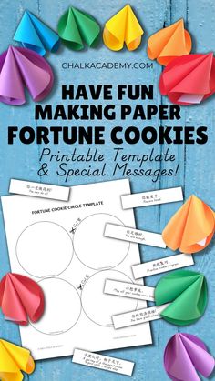 paper fortune cookies and special messages with the text have fun making paper fortune cookies for special messages