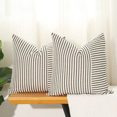 PRICES MAY VARY. 【Package & Material】 Pack of 2. Please Note: Only Pillow Covers, no filler. 【Patchwork Design】Refresh the look of a sofa or armchair with this stripe throw pillow. this pillow instantly brightens your furniture. On the back, a solid linen enables you to change the look of your room with a quick flip. 【Patchwork Design】Refresh the look of a sofa or armchair with this stripe throw pillow. this pillow instantly brightens your furniture. On the back, a solid linen enables you to cha Chair Bedroom, Modern Boho Decor, Farmhouse Throw Pillow, Modern Bedroom Decor, Stripe Throw Pillow, Bedroom Modern, Couch Chair, Black And Beige, 16x16 Pillow Cover