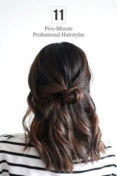 Stop stressing about what to do with your hair each morning. Try out one of these simple 5-minute styles. Lob Styling, 5 Minute Hairstyles, Office Hairstyles, Smink Inspiration, Lob Hairstyle, Fishtail Braid, Work Hairstyles, Professional Hairstyles