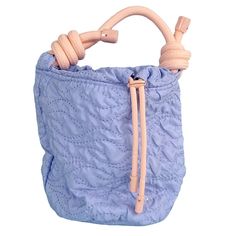 Mini Quilted Bucket Bag In Signature "Blue Jasmine" Color. Lavender With Pink Accents. Approx 6" High, 4" Around New. Removed From Packaging Only To Photograph. Everyday Rectangular Bag With Loop Closure, Rectangular Bags With Loop Closure For Everyday Use, Gift Bucket Bag With Detachable Strap, Chic Bags With Loop Closure For Daily Use, Purple Bags For Spring Season Gift, Gift Bucket Bag With Detachable Handle, Spring Pouch-shaped Bucket Bag, Spring Gift Pouch Bucket Bag, Jasmine Color