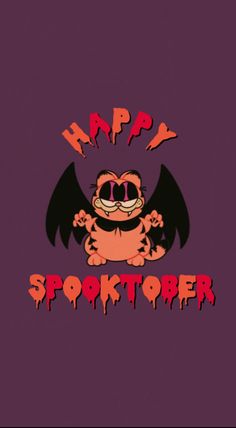 a cartoon character with the words happy spooktober