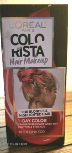 L'Oreal Colorista Hair Makeup Hot pink 300. Condition is New with box. Shipped with USPS First Class Package. Loreal Colorista Pink, Makeup For Blondes, L Oreal, Loreal Paris, Hair Highlights, First Class, Hot Pink, Hair Makeup, Blonde