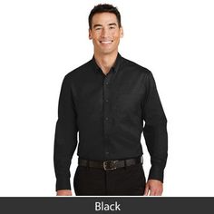 Features: 3.4-ounce, 55/45 cotton/poly Button-down collar Back yoke with side pleats Dyed-to-match buttons Left chest pocket Button-through sleeve plackets Two-button adjustable cuffs Shirttail hem Adult Sizes and Colors Available:X-Small - 4X-Large: All colors are available 2XL's are an additional: $2.00 3XL's are an additional: $4.00 4XL's are an additional: $6.00 Style #: S663 Long Sleeves Polo, Corporate Outfits, Port Authority, Clothing Logo, Embroidered Clothes, Sweater Sale, Office Wear, Clothing Company, Fitted Hats