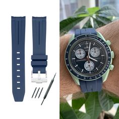 Made from high-quality silicone rubber for Omega x Swatch MoonSwatch, this blue silicone strap is soft and pleasant to the touch, while being resistant to scratches and daily wear and tear. 🛠️ The strap comes with the necessary tools for quick and easy installation. 🎨 Discover our other colors in our store: https://etsy.com/shop/strapr The set includes a silicone strap blue for MoonSwatch, as well as a tool and three spring bars. The bracelet features a stainless steel buckle, offering a secure and easy-to-use closure. The bracelet has a band width of 20 mm, and is made up of two parts of 12 cm and 8 cm to fit comfortably on any wrist. The bracelet is compatible with all MoonSwatch models: Moon, Mercury, Neptune, Jupiter, Saturn, Mars, Sun, Earth, Uranus, Venus, Pluto and Moonshine Gold, Modern Blue Wear-resistant Watch Accessories, Swatch Omega Moonwatch Mercury, Moonswatch Strap, Swatch Omega Saturn, Omega X Swatch, Blue Adjustable Leather Strap For Watch, Blue Dial Watch Leather Strap, Omega X, Silicone Rubber