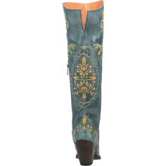 This Dan Post Women’s Floral Cowgirl Soft Leather Boot DP3271 is elegant, special, and perfect. Handcrafted of soft leather with soft floral stitches, tall fashion heel, and inside zipper. The high-low top makes the boot comfortable on your leg, with ultimate flex comfort insole and fashion snip toe. The Dan Post Women’s Floral Cowgirl Soft Leather Boot DP3271 is a bold fashion statement. COLOR: TURQUOISE FEATURES: LEATHER 20" HEIGHT 16" CIRCUMFERENCE LEATHER LINING ULTIMATE FLEX INSOLE SNIP TOE Soft Leather Boots, Dan Post Boots, Leather Cowgirl Boots, Over The Calf Socks, Dan Post, Tall Fashion, Comfortable Boots, Soft Floral, Leather Boots Women