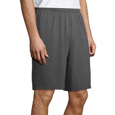 Gear up for a HIIT workout or a casual walk wearing this pair of men's active shorts from Champion. They are made from breathable cotton-jersey with an elastic-waistband and side slip pockets. Front Style: Flat FrontClosure Type: Full ElasticFit: Loose FitPockets: 2 Front Slip PocketsRise: At WaistShort Length: Mid LengthFiber Content: 100% CottonFabric Description: JerseyInseam: 10 InCare: Machine Wash, Tumble DryShorts Type: Workout Shorts, Running ShortsCountry of Origin: Imported Gray Moisture-wicking Athletic Shorts With Relaxed Fit, Relaxed Fit Gray Athletic Shorts With Moisture-wicking, Cotton Activewear For Sports With Short Legs, Moisture-wicking Cotton Athletic Shorts For Workout, Cotton Activewear With Built-in Shorts For Sports Season, Solid Cotton Go-dry Shorts, Cotton Athletic Shorts With Go-dry For Workout, Go-dry Cotton Athletic Shorts For Workout, Gray Cotton Athletic Shorts For Gym