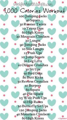 a printable workout poster with the words, 100 calories workouts for women