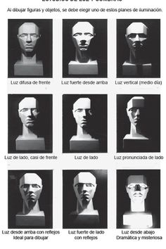 an image of different types of heads in black and white