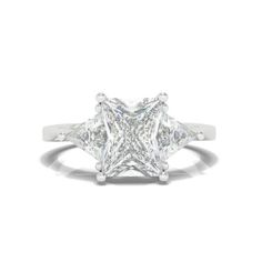 a princess cut diamond ring set in white gold