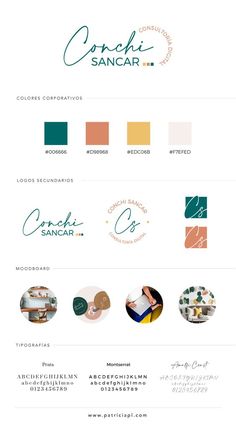 the logo and business card design for coach sancar, an interior decorating company