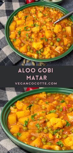 Aloo Gobi Matar (Potato Cauliflower and Pea Curry) Potatoe Indian Recipe, Curry Recipes With Vegetables, Indian Potato Curry Recipes, Indian Veggie Curry Recipes, Indian Food Vegetables, Vegan Potato Curry Recipes, Aloo Potato Recipe, Aloo Gobi Curry Recipe, Potato Indian Curry