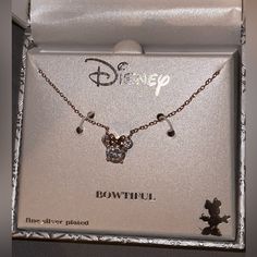 Disney Fine Silver Plated Minnie Mouse Necklace (Rose Gold Color) Nwt! Mouse Necklace, Necklace Rose Gold, Necklace Rose, Rose Gold Necklace, Rose Gold Color, Fine Silver, Womens Jewelry Necklace, Minnie Mouse, Silver Plate