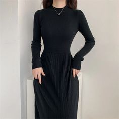 Kylethomasw Autumn/Winter British Style Celebrity Knitted Dress Solid Half High Neck Slim Fit Inner Matching Coat Pleated Long Dress Size Bust(cm) Sleeve(cm) Length(cm) размер Бюст Длина рукава длина платья Talla Cerco torácico Longitud de la manga Longitud de la ropa Taille Tour de poitrine Longueur des manches Longueur des vêtements Tamanho Pátio do peito Comprimento da manga de roupa Roupas longas S 70-130 57 114 M 72-131 58 115 L 74-132 59 116 Winter Knitted Sweater Dress, Elegant Long Sleeve Knitted Sweater Dress, Black Formal Winter Sweater, Black Knit Sweater Dress Crew Neck, Black Long Sleeve Formal Sweater, Black Long Sleeve Sweater For Formal Occasions, Formal Black Long Sleeve Sweater, Black Fitted Crew Neck Sweater Dress, Black Sweater Dress For Winter Workwear