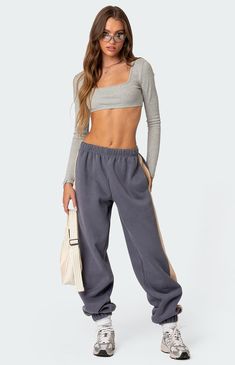 Edikted Saturn Oversized Sweatpants | PacSun Sweatpants Oversized, Oversized Sweatpants, Visionary Fashion, Swimwear Dress, Ribbed Crop Top, Christmas 2023, Pantalon Cargo, Womens Loungewear, Side Stripe