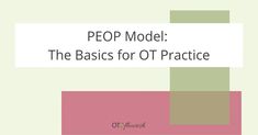 PEOP model and occupational therapy