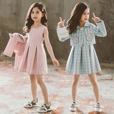 Disney Princess Fashion, Sewing Kids Clothes, Plaid Outfits, Kids Fashion Dress, Stripe Outfits, Kids Fashion Clothes