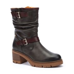 Women's Pikolinos Soria - Forest Biker boots with a round toe, semi-slouch top, chunky heel and lug sole. A comfortable, trendy design. They turn all heads. DETAILS: Upper: 100% calfskin leather Inner lining: 75% textile and 25% pig skin Sole: 100% synthetic Type of close: Zip Heel height 6.5 cm (2.56'') Shaft contour 34 cm (13.39'')(size 37 eur/4uk/6,5-7 usa) Total shaft height 19 cm (7.48'')(size 37 eur/4uk/6,5-7 usa) Extra Comfort Extra light weight sole Womens Biker Boots, Sales People, Mid Boots, High Heel Boots Ankle, Biker Boots, Pig Skin, Lug Sole, Chunky Heel, Chunky Heels