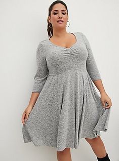 Skater Dress - Super Soft Plush Grey, HEATHER GREY Light Grey Hoodie, Knit Skater Dress, Black Skater Dress, Asymmetrical Midi Dress, Button Front Shirt Dress, Off Shoulder Gown, Floral Skater Dress, Mesh Bodycon Dress, Knitted Bodycon Dress