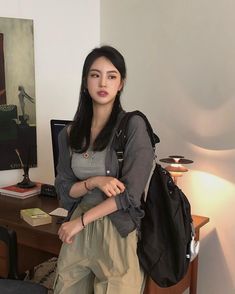 Edgy Feminine Outfits, Mix Match Outfits, Kpop Fashion Outfits, Feminine Outfit, Korean Outfits, Casual Style Outfits, Kimono Fashion, Aesthetic Clothes, Fashion Inspo Outfits