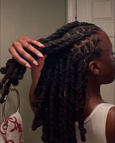 Concert Loc Styles, Loc Styles Vacation, Boho Loc Styles, Loc Hairstyles For Black Women Long, Medium Length Loc Hairstyles, Locs Hairstyles Retwist, Loc Styles For Thick Locs, Flat Twist Locs, Braided Loc Styles