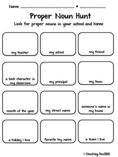 a printable worksheet to help students learn proper words