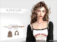 Download Wings Ef0910 Fluffy Curly Hair for Sims 4 at ModsHost NOW! Colors:30 All lods Compatible hats Make sure the game is updated to the latest version Recoloring not allowed #gaming #sims4cc #sims #female #hair Sims 4 Wingssims Hair, Sims 4 Fluffy Hair, Sims Female Hair, Hair For Sims 4, Sims 4 Curly Hair, Flowy Hair, Fluffy Curly Hair, Wind Blown Hair, Cc Packs