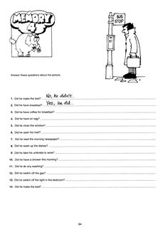 a cartoon character is shown in this worksheet