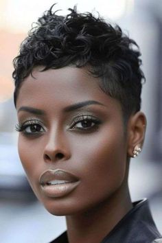 Transform your fine, thin hair with these 29 gorgeous hairstyles. #HairstyleInspiration #FineHairSolutions #ThinHairTips Hairstyles For Short Relaxed Hair Black, Short Pixie Cuts For Black Women, Black Pixie Haircut Short Styles, Pixie Pin Curls, Short Hair Styles For Black Women, Sassy Pixie Haircut, Very Short Bob Black Women, Ebony Hairstyles, 4b Hairstyles