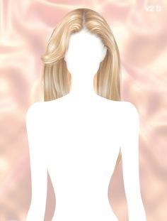 a white mannequin standing in front of a pink background with wavy blonde hair