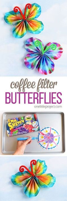 this coffee filter butterfly craft is perfect for kids to make