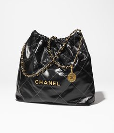 CHANEL - CHANEL 22 Handbag Shiny Calfskin & Gold-Tone Metal, Black & White - AS3261B09981NM240 - Handbags Tas Lv, Chanel 22, Chanel Store, Chanel Casual, Fashion Chanel, Chanel Official, Chanel Official Website, Chanel Shoulder Bag, Chanel Paris