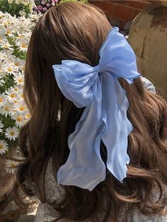 Azul Bohemio,Casual,Dulce,Elegante,Rock,Calle,Fiesta Collar  Poliéster   Embellished Hairstyles Unique, Kueez Celebrity, Smile Makeup, Bow Hairstyle, Ribbon Hair, Prom Hairstyles, Hair Decorations, Instagram Model, Hair Length