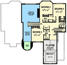 the second floor plan for this house