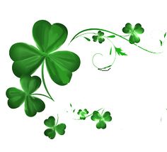 four leaf clovers are flying in the air