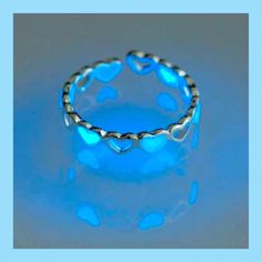 Bnwt Color: Blue, Silver Material: Copper Diameter: 1.7cm Blue Adjustable Heart Ring, Adjustable Blue Heart Ring, Adjustable Blue Luminous Jewelry, Adjustable Luminous Blue Jewelry, Rings For Women Silver, Round Diamond Wedding Rings, Heart Promise Rings, Friend Rings, Heart Rings