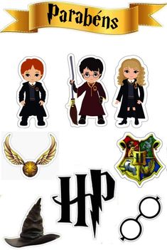 some harry potter stickers are on display