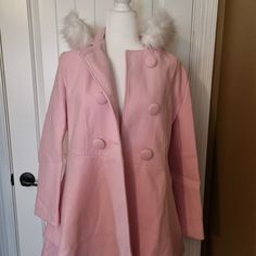 Brand New Never Used Fits Like A Large Pink Wool Coat, Peacoats, Pink Coat, Wool Coat, Pink Ladies, Jackets For Women, Jackets & Coats, Brand New, Pink