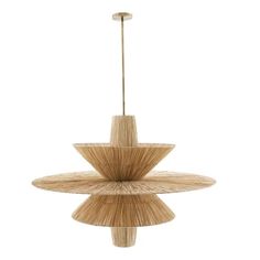 a light fixture made out of bamboo sticks