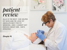 "Alla is the best!" says our patient about our amazing medical aesthetician.  Having suffered with acne and subsequent acne scarring for years, our patient, Dimple, wanted to improve her skin in getting ready for her upcoming wedding.  After a series of expedited #microneedling treatments, our patient showed a dramatic improvement in her scars, skin health--and self-confidence!  She was a glowing bride on her wedding day, and now faces the world with increased confidence.  "I cannot say enough about [Alla]," says our patient.  "She's amazing!  I literally do everything she recommends, and will follow her to the ends of the Earth!" Medical Aesthetician, Acne Scarring, Skin Resurfacing, Shes Amazing, Prevent Aging, Ends Of The Earth, Scarring, Patient Experience, Shrink Pores