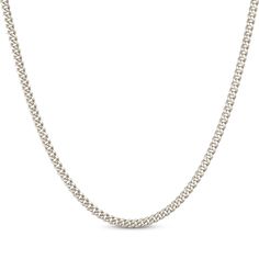 Show your confidence and flawless sense of style with this chic Cuban curb chain necklace. hollow 14K white gold 3.75mm chain 24 inches; lobster clasp Made in Italy Mens Wedding Rings Gold, Kays Engagement Ring, Gold Layered Bracelets, Pearl Diamond Jewelry, Pearl Jewelry Shop, Rose Gold Tungsten, Mens Gemstone Rings, Fan Jewelry, Anniversary Necklace