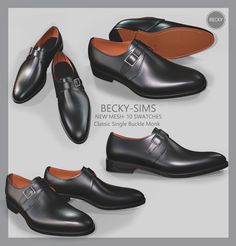 four different styles of men's dress shoes