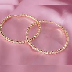 "Large 4\" Hoop earrings, they have the perfect sparkle. Truly a statement hoop" White Gold Engagement Rings Vintage, Rhinestone Hoop Earrings, Dainty Jewellery, Bamboo Hoop Earrings, Hula Hoops, Hammered Hoop Earrings, West Covina, Moonstone Engagement, Moonstone Engagement Ring